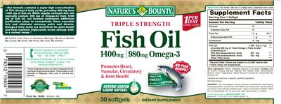 Product label for Fish Oil