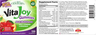 Photo of the 21st Century VitaJoy Gummies Adult Multivitamin label