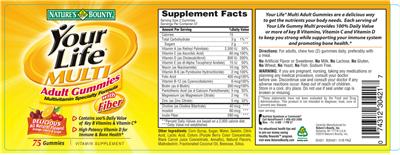 Your Life Multi Adult Gummies With Fiber