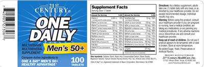 Photo of the 21st Century One Daily Men's 50+ label