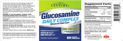 Photo of the 21st Century Glucosamine Daily Complex label