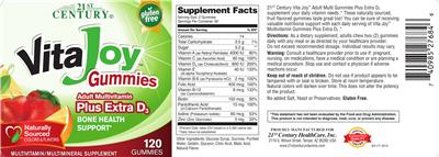 Photo of the 21st Century VitaJoy Gummies Adult Multivitamin plus Extra D3 label