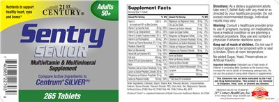 Photo of the 21st Century Sentry Senior label