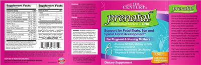 Photo of the 21st Century DHA label