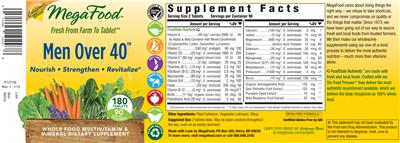 Photo of the MegaFood Men Over 40 label