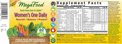 Photo of the MegaFood Women's One Daily California Blend label