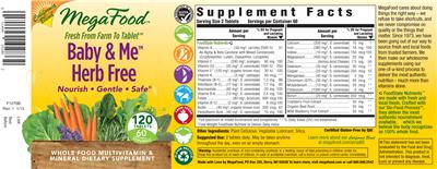 Photo of the MegaFood Baby & Me Herb Free label