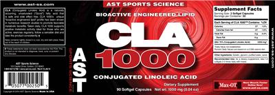 Photo of the AST Sports Science CLA 1000 label
