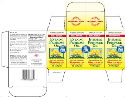 Photo of the American Health Royal Brittany Evening Primrose Oil label
