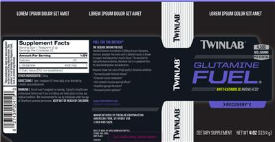 Photo of the Twinlab Glutamine Fuel label