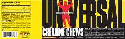 Photo of the Universal Creatine Chews Orange Flavor label