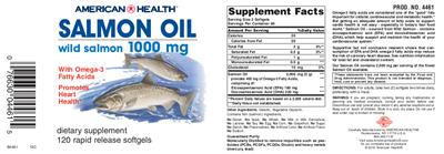 Photo of the American Health Salmon Oil 1000 mg label