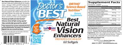 Photo of the Doctor's Best Best Natural Vision Enhancers label