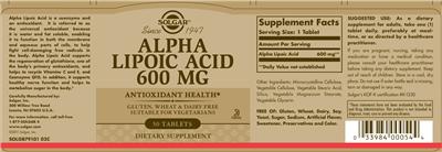 Alpha Lipoic Acid 600 mg
