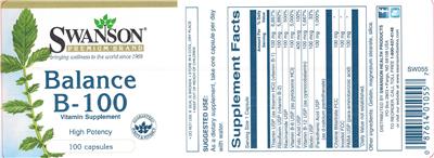 Photo of the Swanson Balance B-100 label