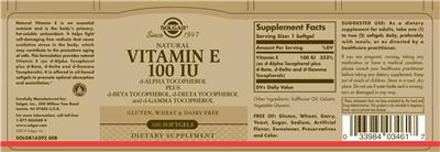 Natural Vitamin E 100 IU