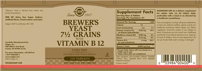 Brewer's Yeast 7 1/2 Grains With Vitamin B 12