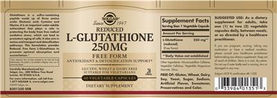 Reduced L-Glutathione 250 mg