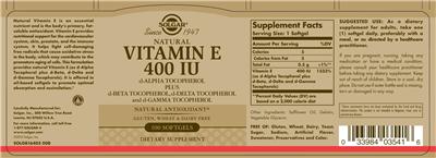 Natural Vitamin E 400 IU