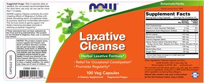 Photo of the NOW Laxative Cleanse label