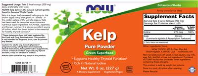 Photo of the NOW Kelp label