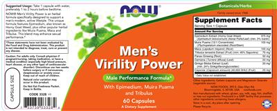 Photo of the NOW Men's Virility Power label
