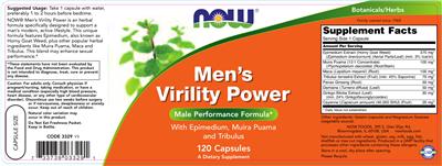 Photo of the NOW Men's Virility Power label