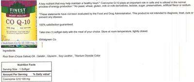 Photo of the Finest Nutrition CO Q-10 100 mg label