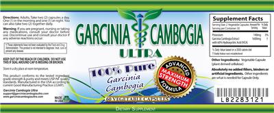 Photo of the Garcinia Cambogia Ultra Garcinia Cambogia Ultra label