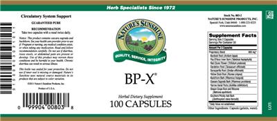 Photo of the Nature's Sunshine BP-X label
