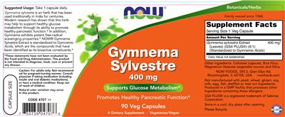 Photo of the NOW Gymnema Sylvestre 400 mg label