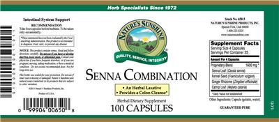 Photo of the Nature's Sunshine Senna Combination label