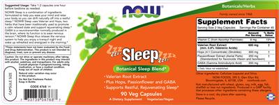 Photo of the NOW Sleep label
