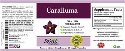 Photo of the SaVit Nutrition Caralluma label