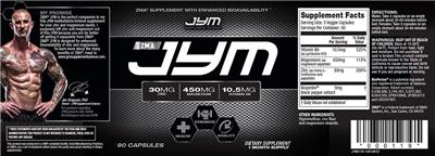 Photo of the JYM Supplement Science ZMA JYM label