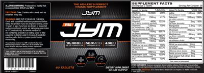 Photo of the JYM Supplement Science Vita JYM label