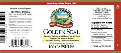 Photo of the Nature's Sunshine Golden Seal label