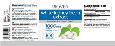 Photo of the BIOVEA White Kidney Bean Extract 1000 mg label