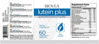 Photo of the BIOVEA Luetin Plus label