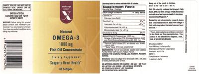 Photo of the Exchange Select X Natureal Omega-3 1000 mg Fish Oil Concentrate label