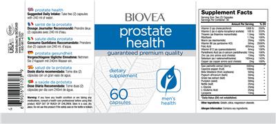 Photo of the BIOVEA Prostate Health label