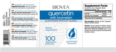 Photo of the BIOVEA Quercetin with Bromelain label