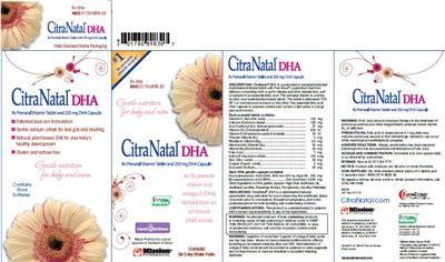 Photo of the Mission Pharmacal CitraNatal CitraNatal DHA Gelatin Capsule label