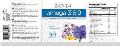Photo of the BIOVEA Omega 3-6-9 label