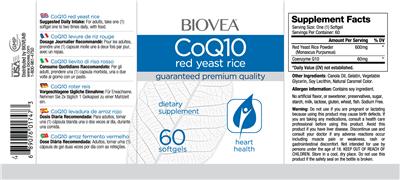 Photo of the BIOVEA CoQ10 Red Yeast Rice label