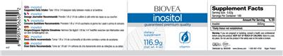 Photo of the BIOVEA Inositol label