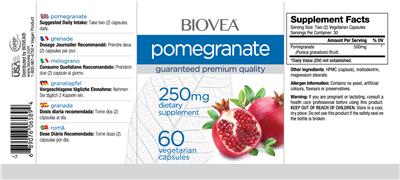 Photo of the BIOVEA Pomegranate 250 mg label