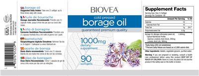 Photo of the BIOVEA Borage Oil 1000 mg label