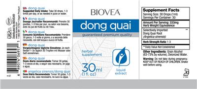 Photo of the BIOVEA Dong Quai label