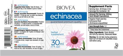 Photo of the BIOVEA Echinacea label